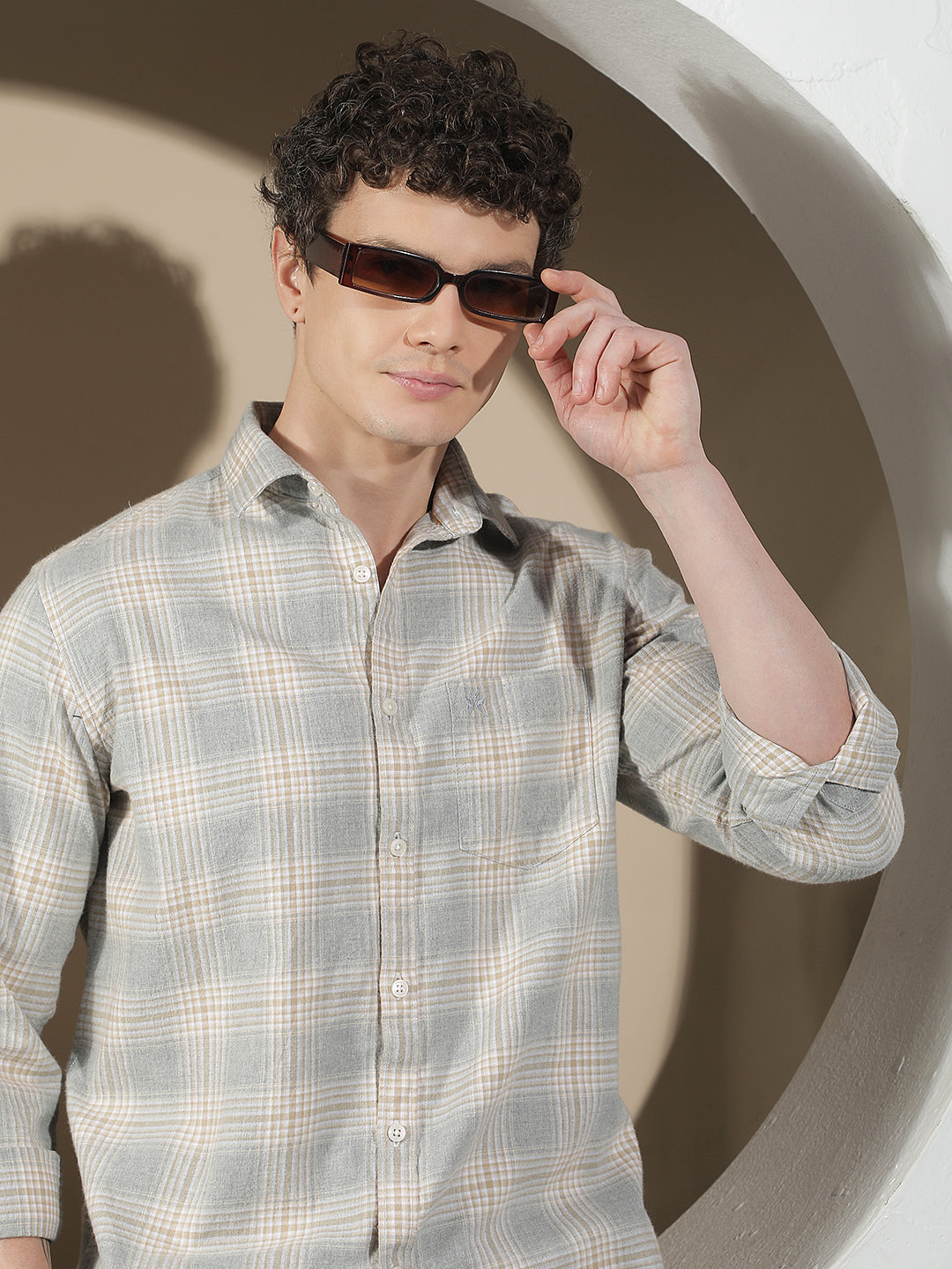 Fawn 100% Cotton Checked Shirt