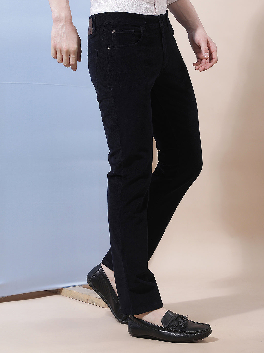 Navy Blue Corduroy Trousers
