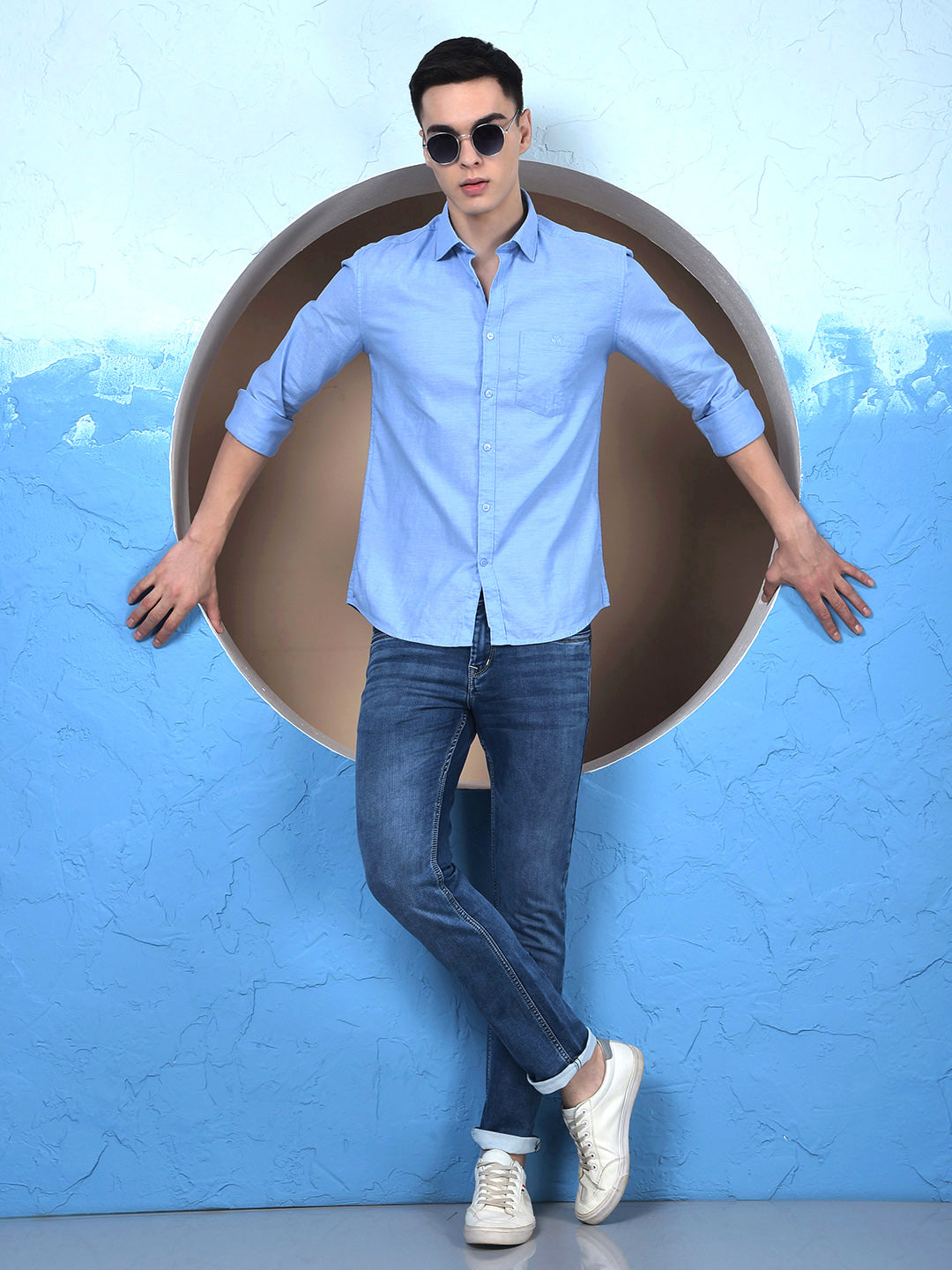Blue 100% Cotton Shirt