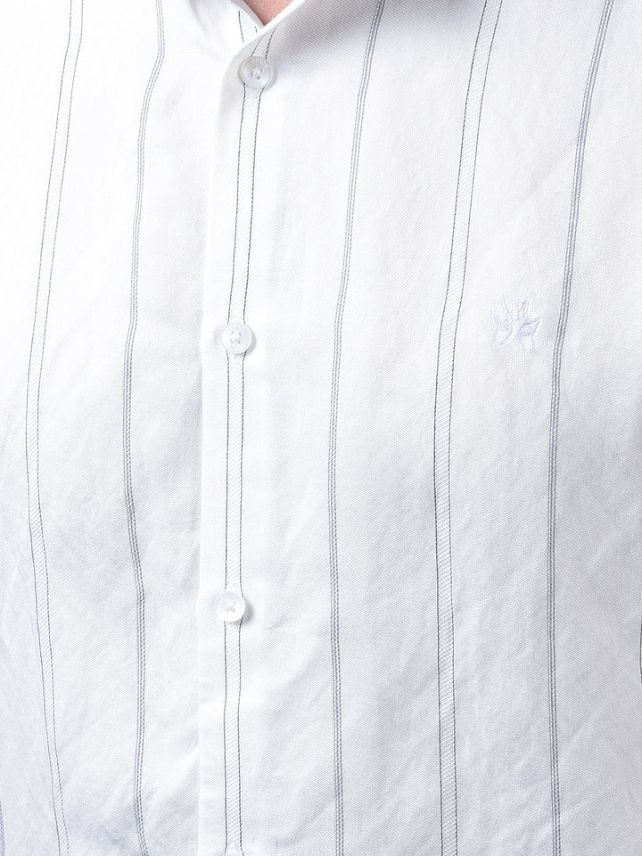 White Vertical Stripes Shirt