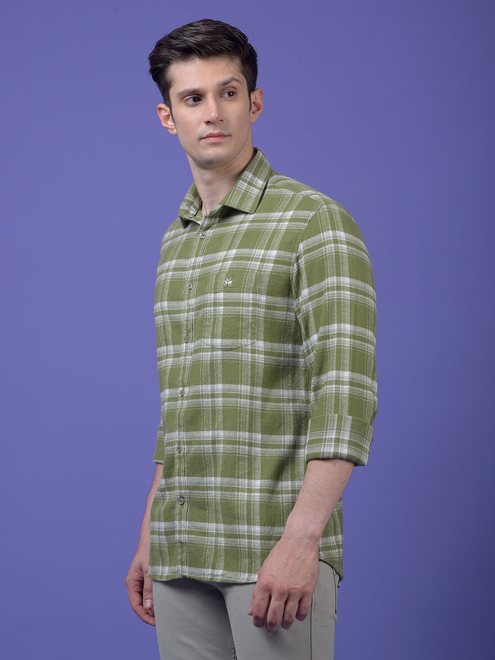 Green Checked 100% Cotton Shirt