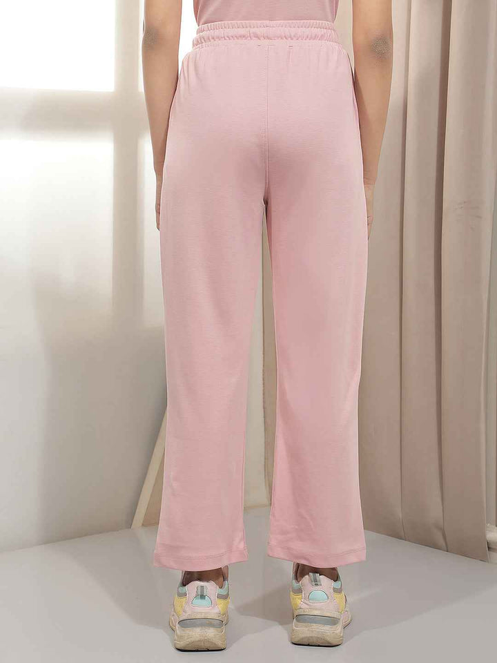 Pink Embroidery Trackpants