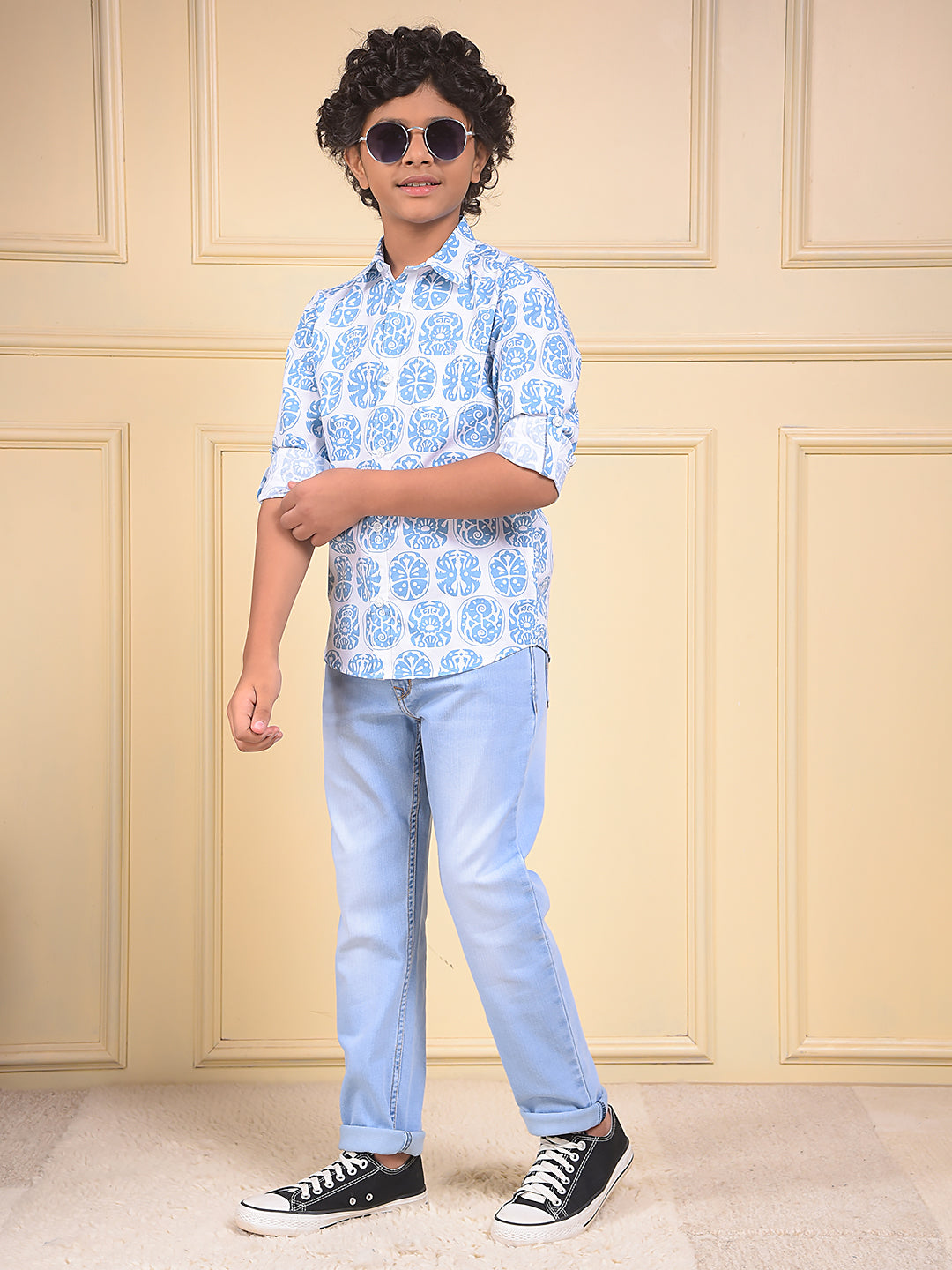 Stylish Blue Printed Shirt