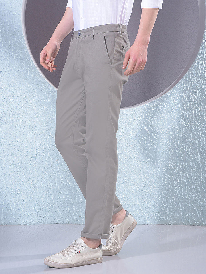 Sharp Grey Straight Trousers