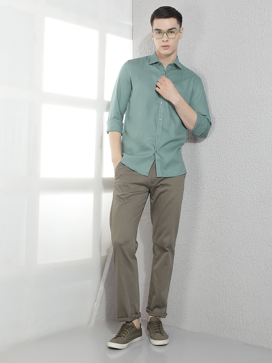 Grey Straight Trousers