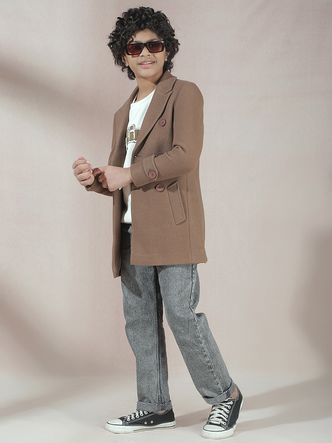 Cozy Camel Double-Breasted Coat