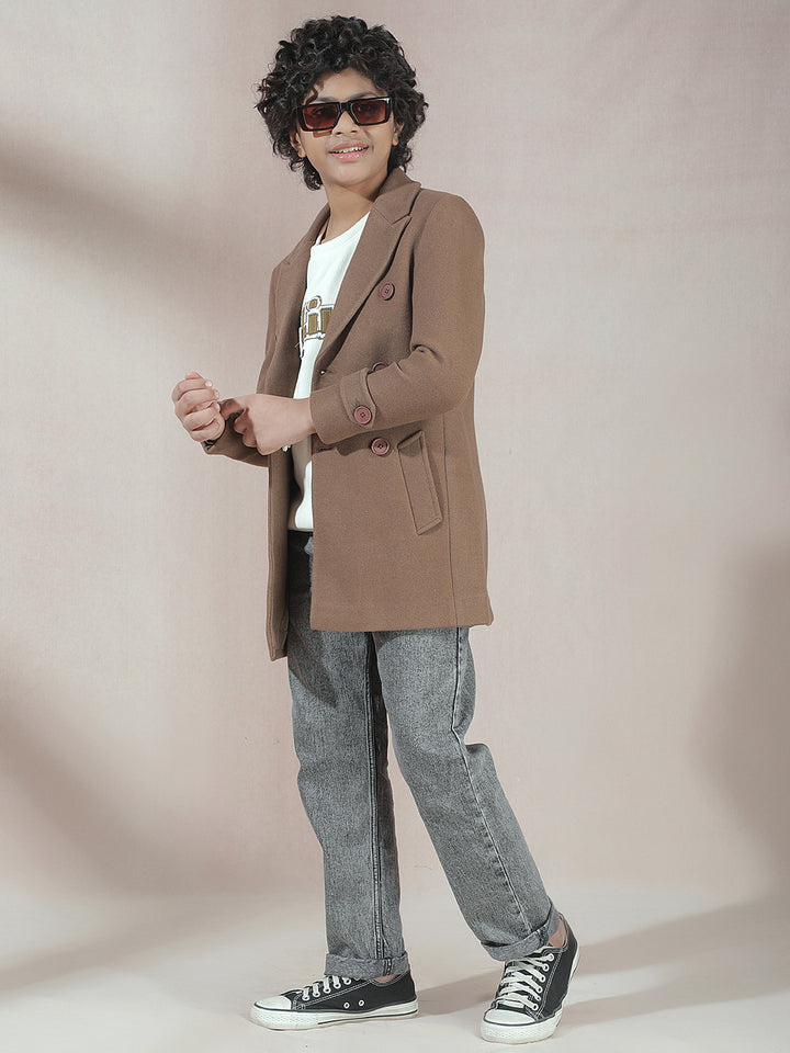 Cozy Camel Double-Breasted Coat
