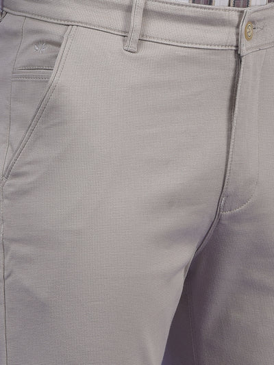 Beige Printed Trousers