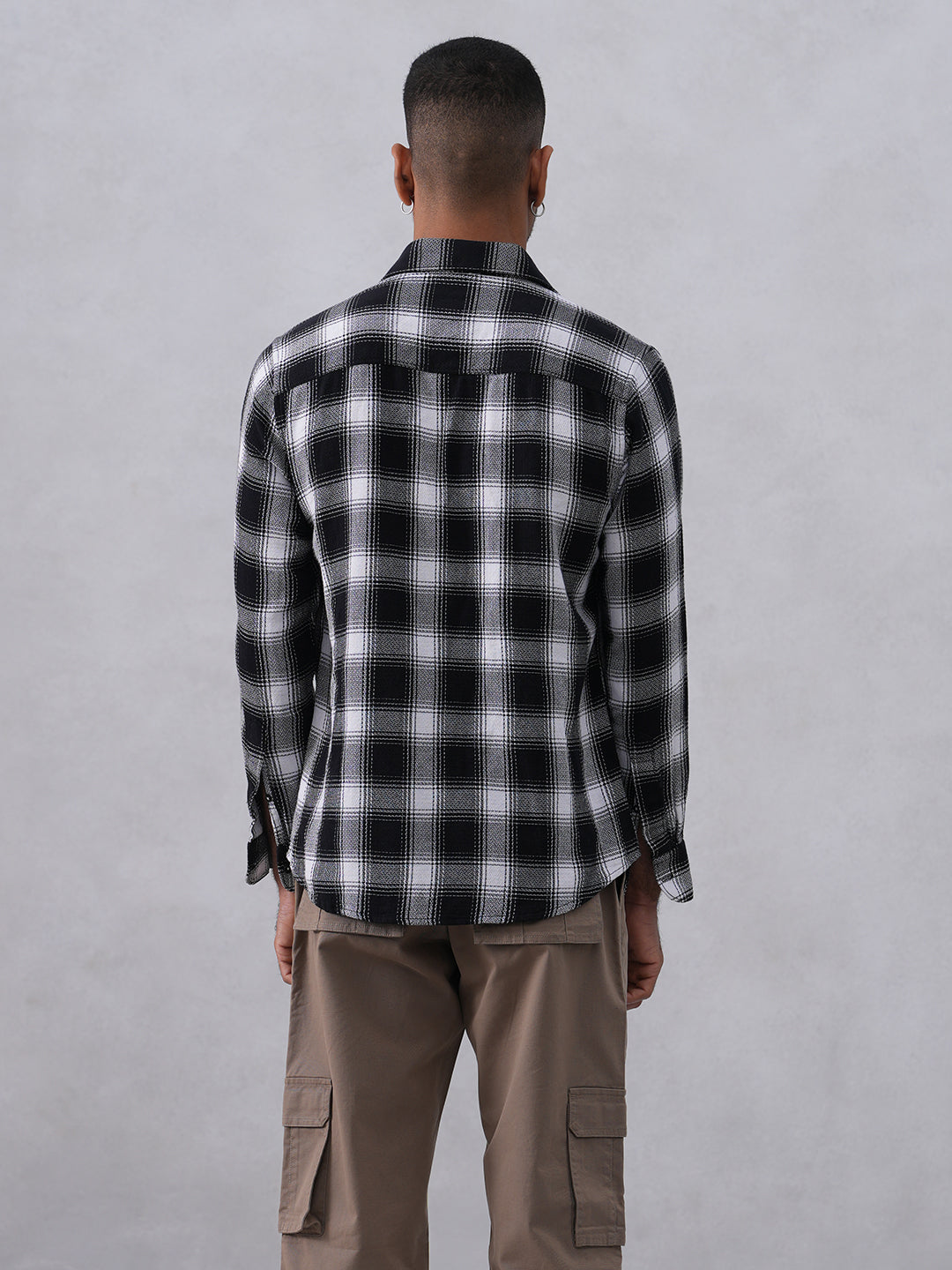 Black Checked 100% Cotton Shirt