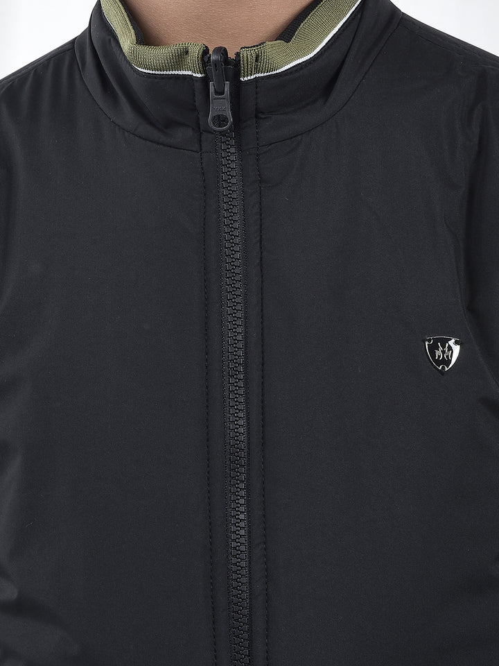Black & Olive Green Reversible Padded Bomber Jacket