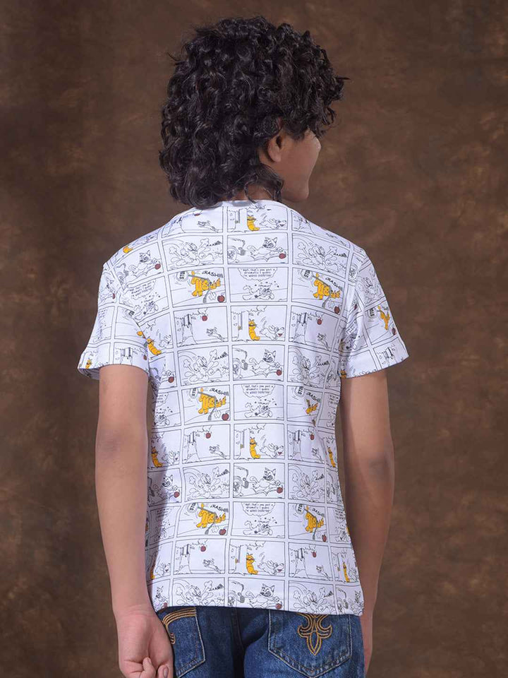 White Graphic Print T-Shirt