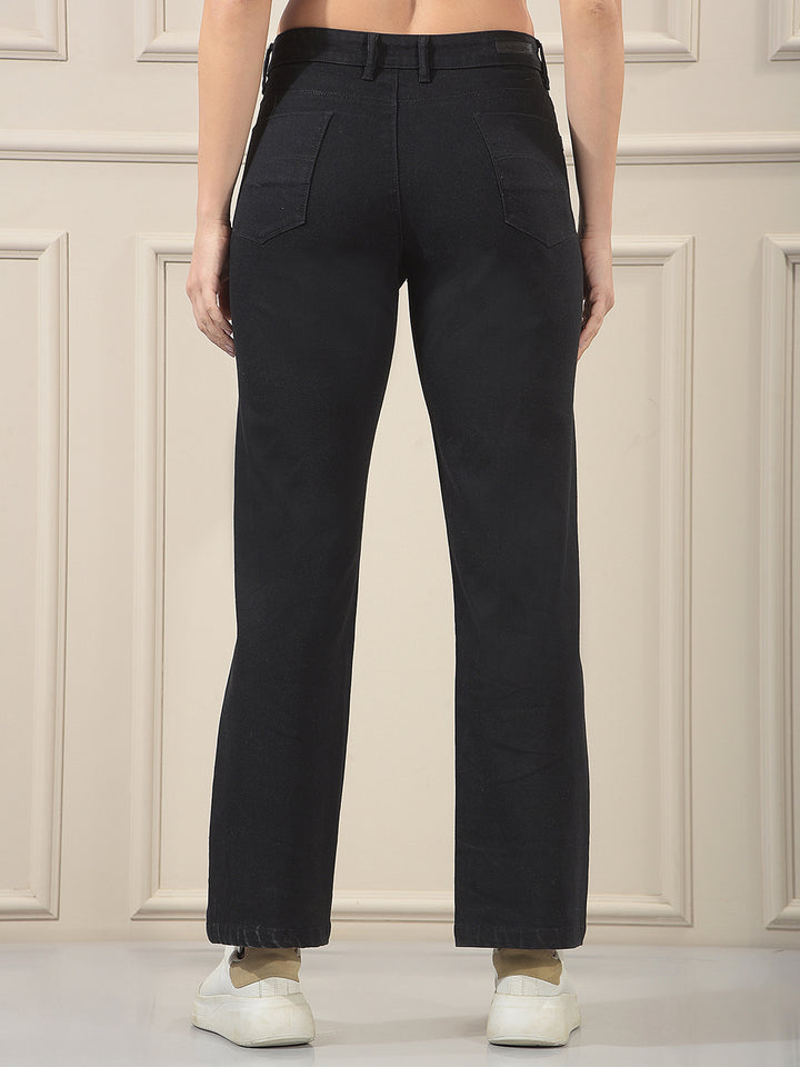 Relaxed Raven Black Straight Jeans