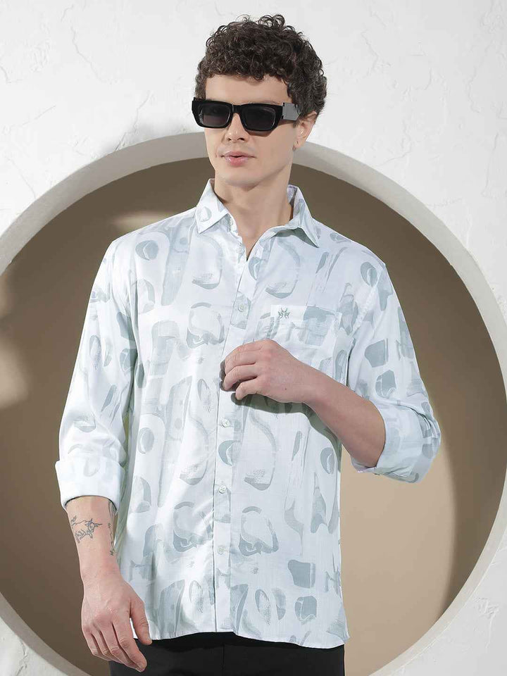 Mist Grey Printed Shirt