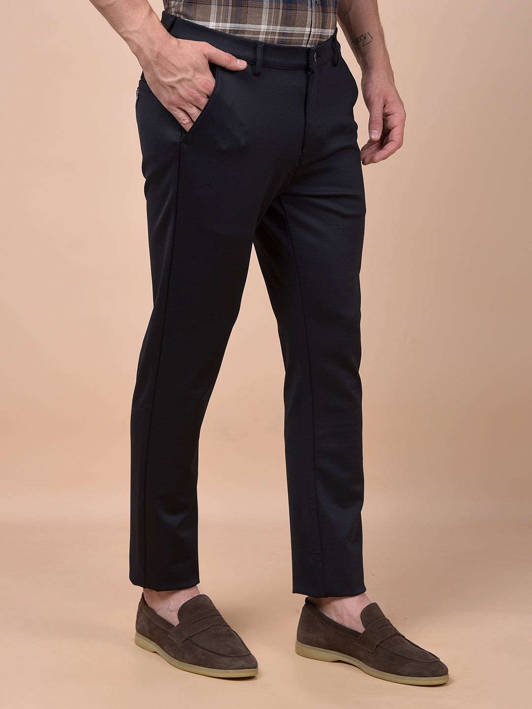 Navy Blue Knitted Trousers