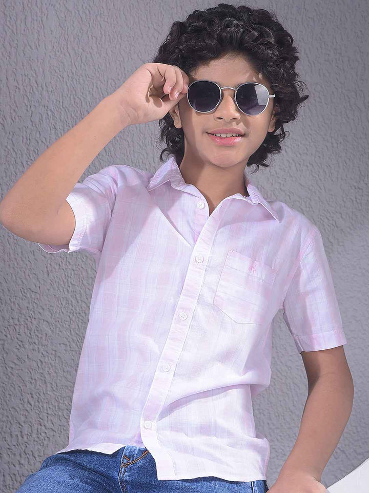Pink Checked 100% Cotton Shirt