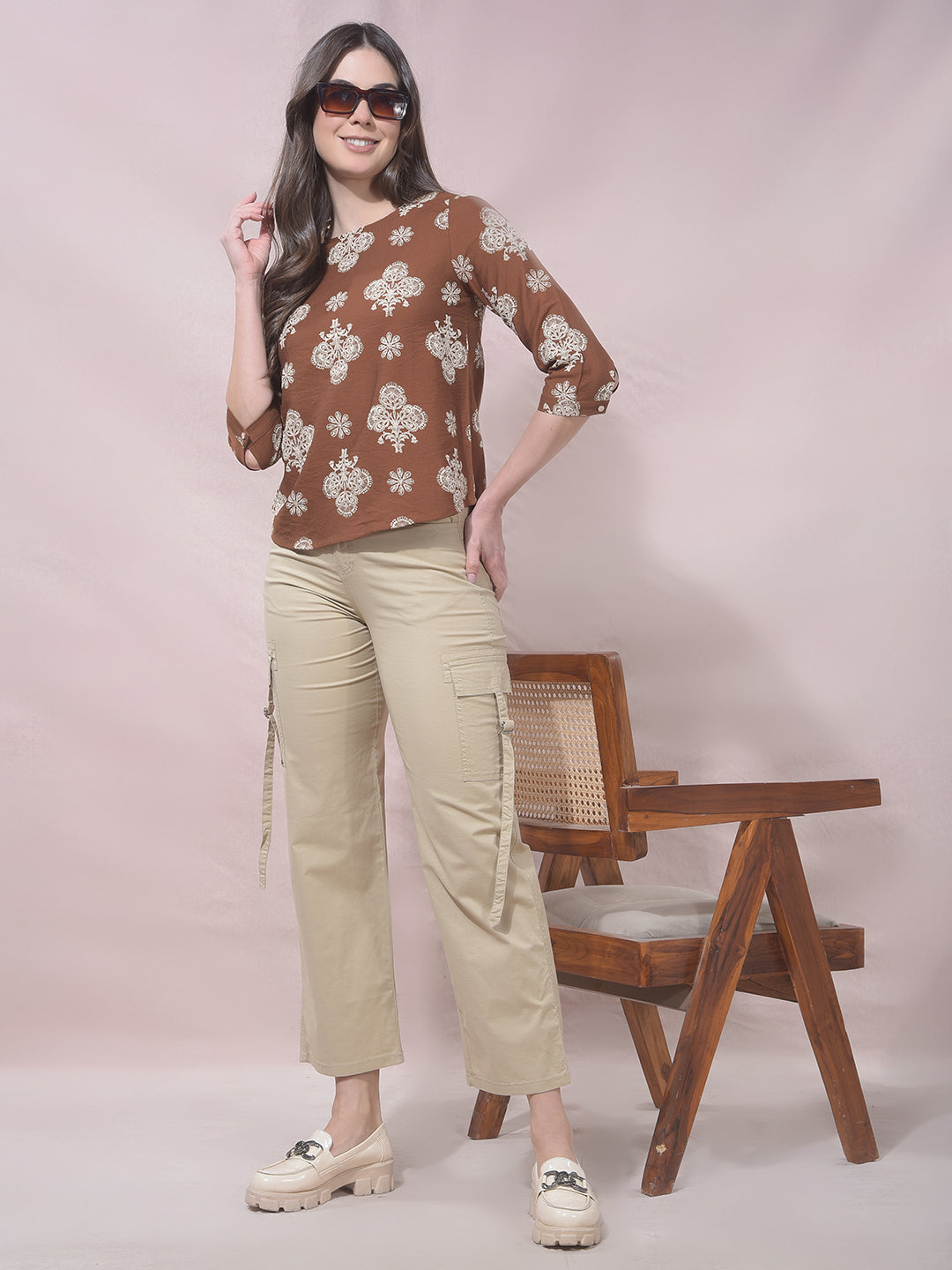 Beige Flow Cargo Trousers