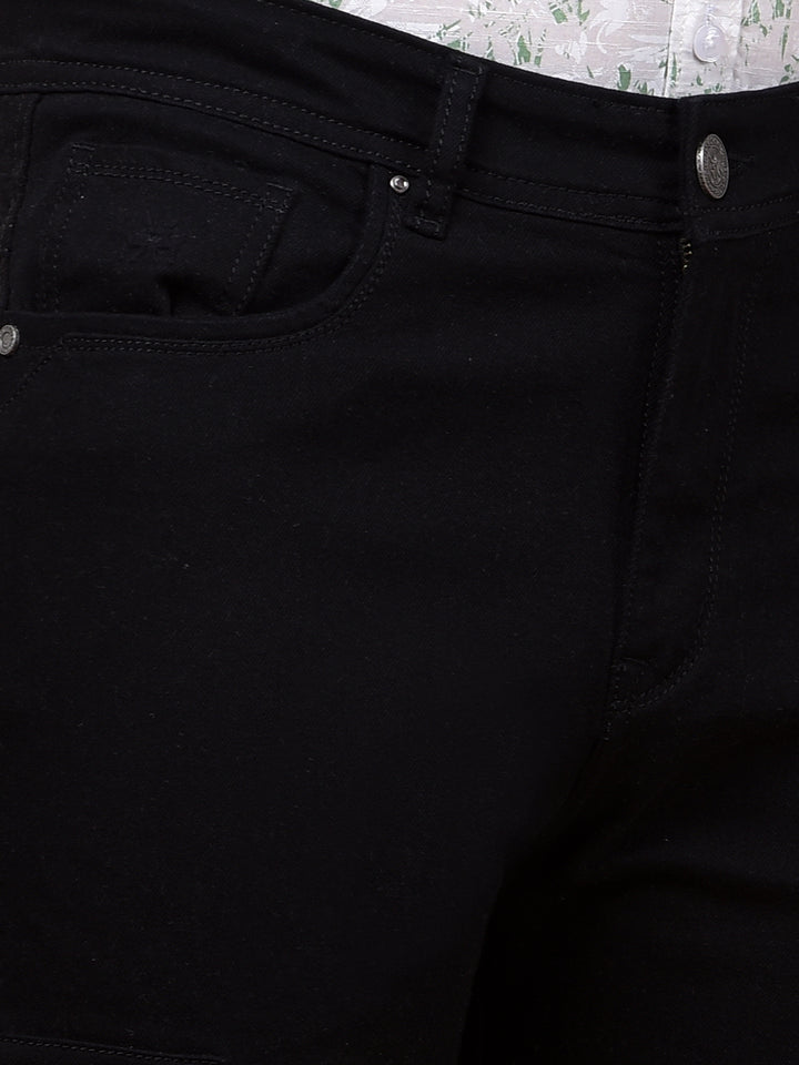 Black Straight Cargo Jeans