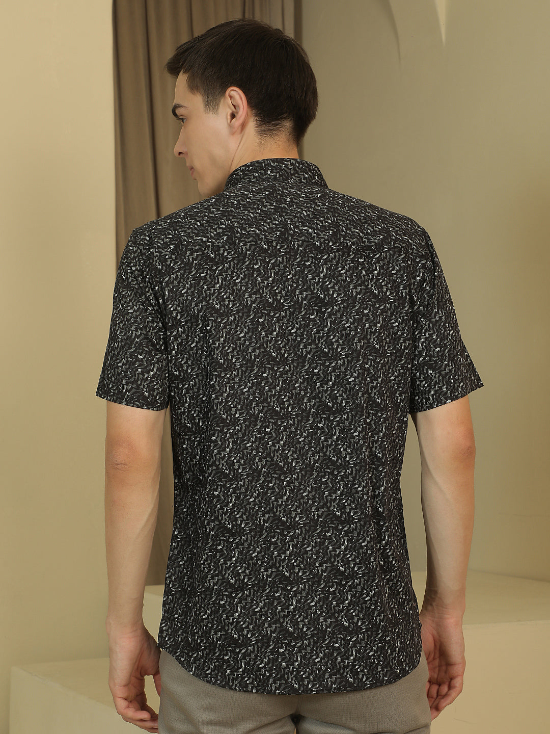 Black Printed 100% Cotton Shirt