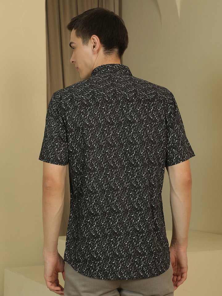 Black Printed 100% Cotton Shirt