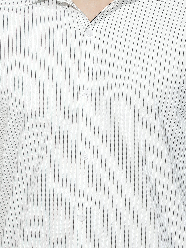 White Vertical Stripes Shirt