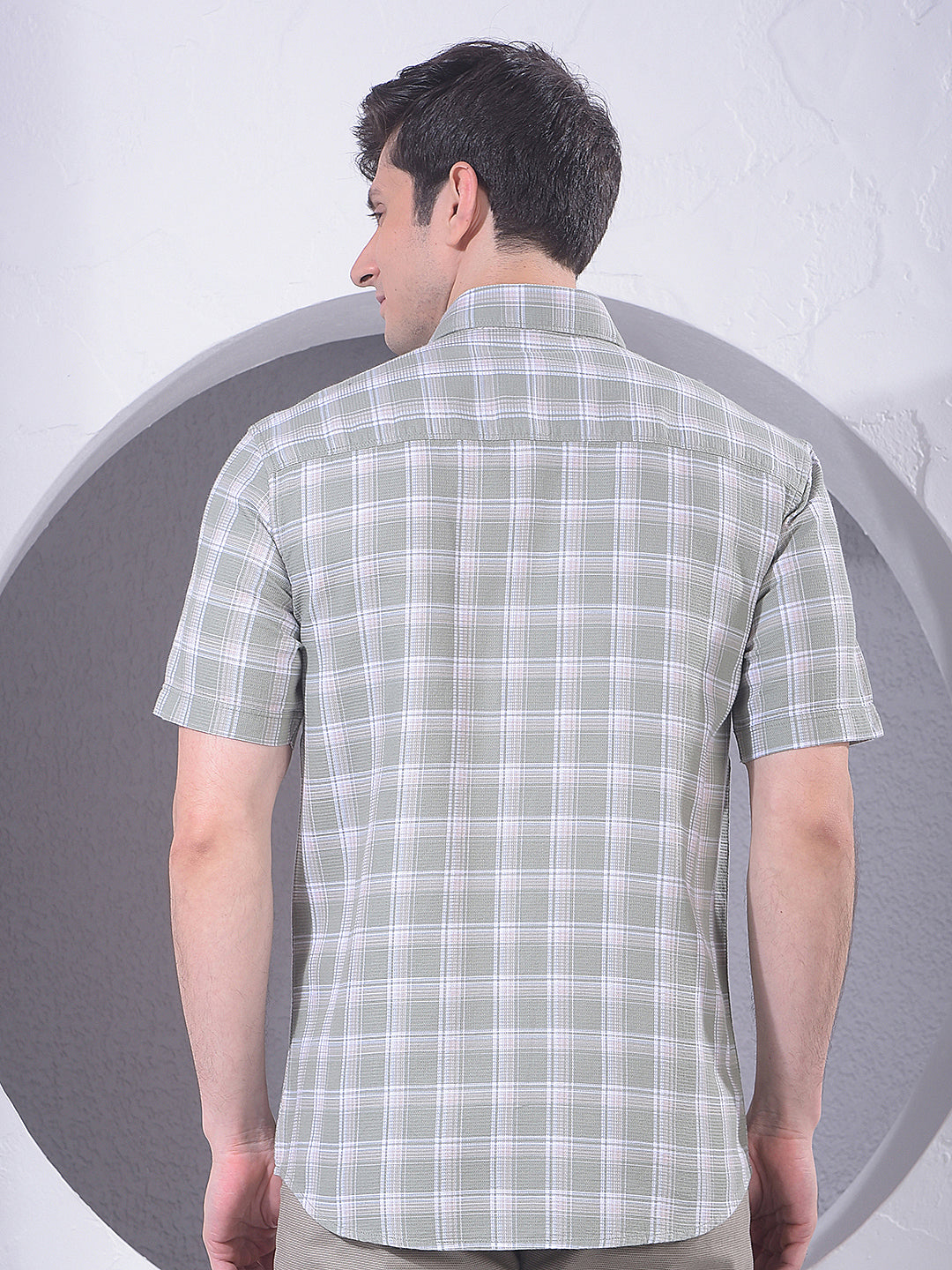 Green Checked 100% Cotton Shirt