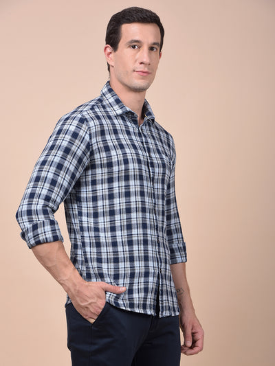 Brown Checked 100% Cotton Shirt