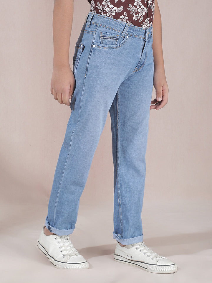 Contemporary Navy Blue Straight Jeans