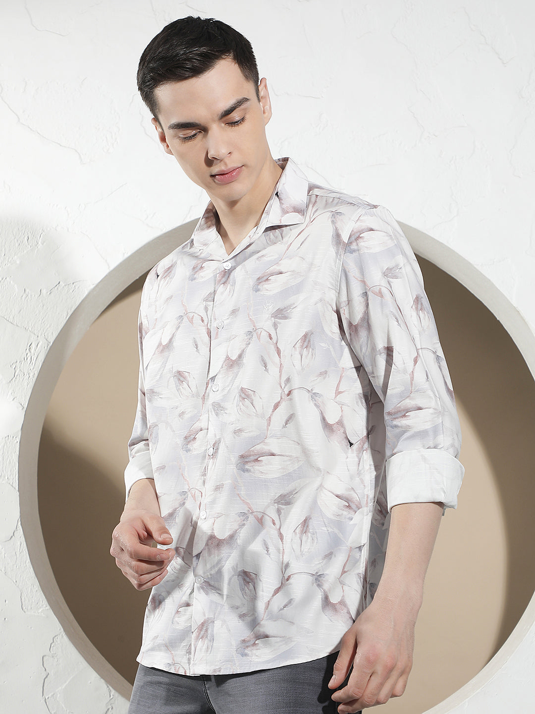 Purple Floral Print Shirt