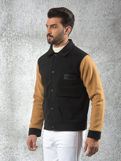 Black Color-Block Shacket