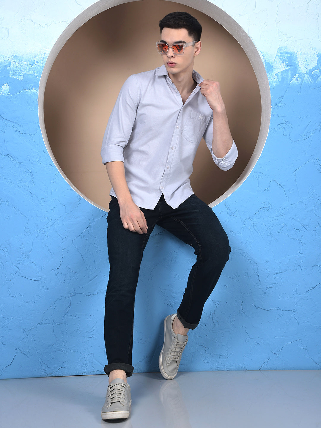 Misty Grey Pure Cotton Shirt