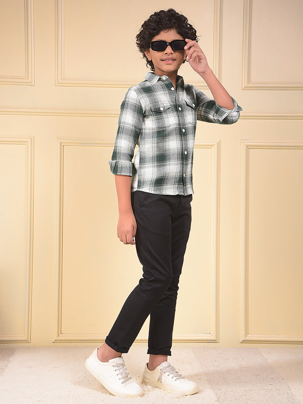 Green Checked 100% Cotton Shirt