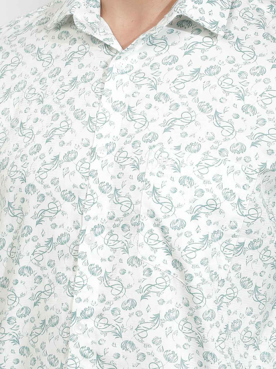 100% Cotton Green Floral Print Shirt