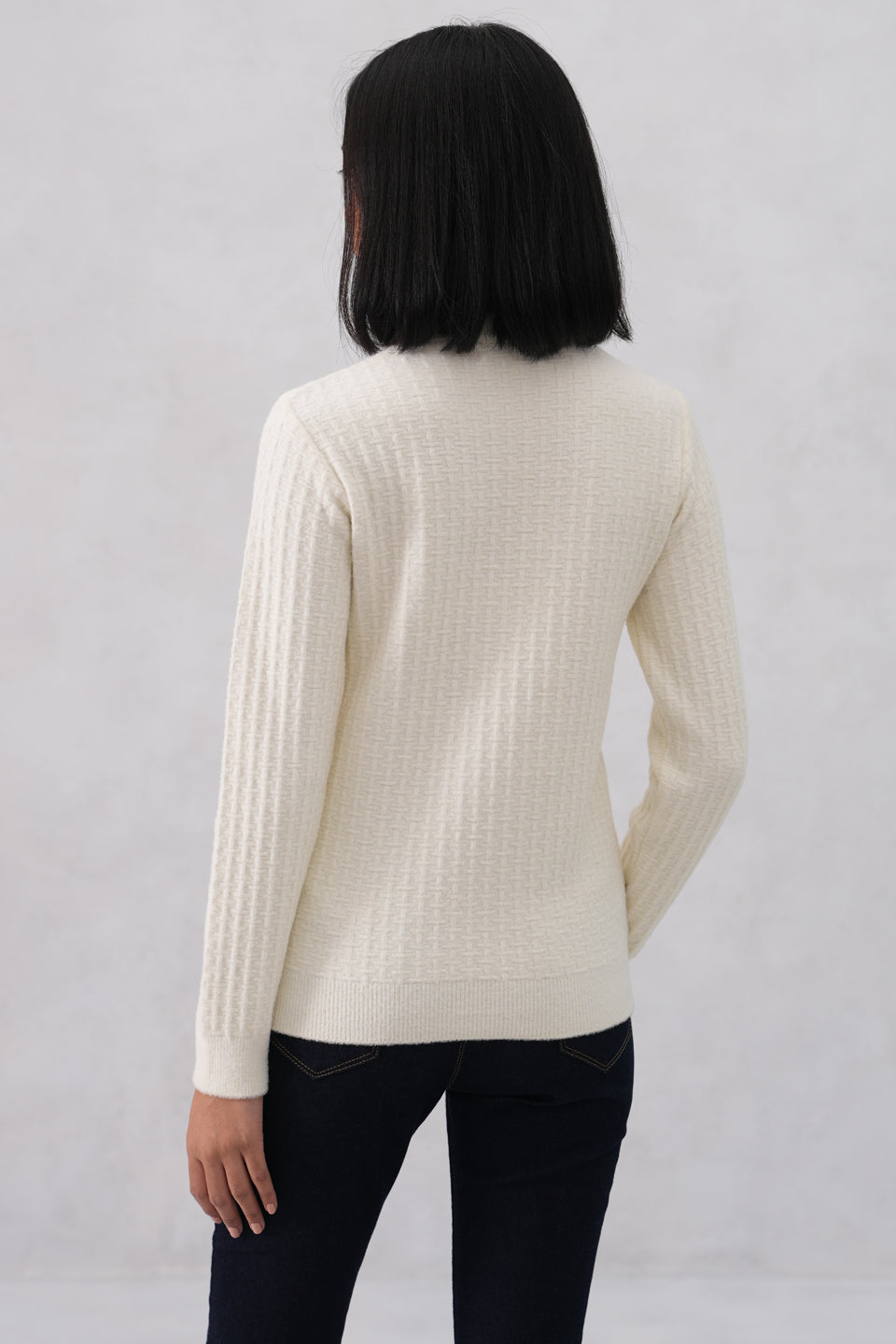 White Soft-Jacquard Quote Pullover