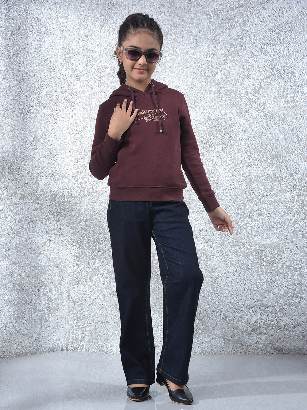 Blue Fashionable Wide-Leg Denim Cargo Jeans-Girls Jeans-Crimsoune Club