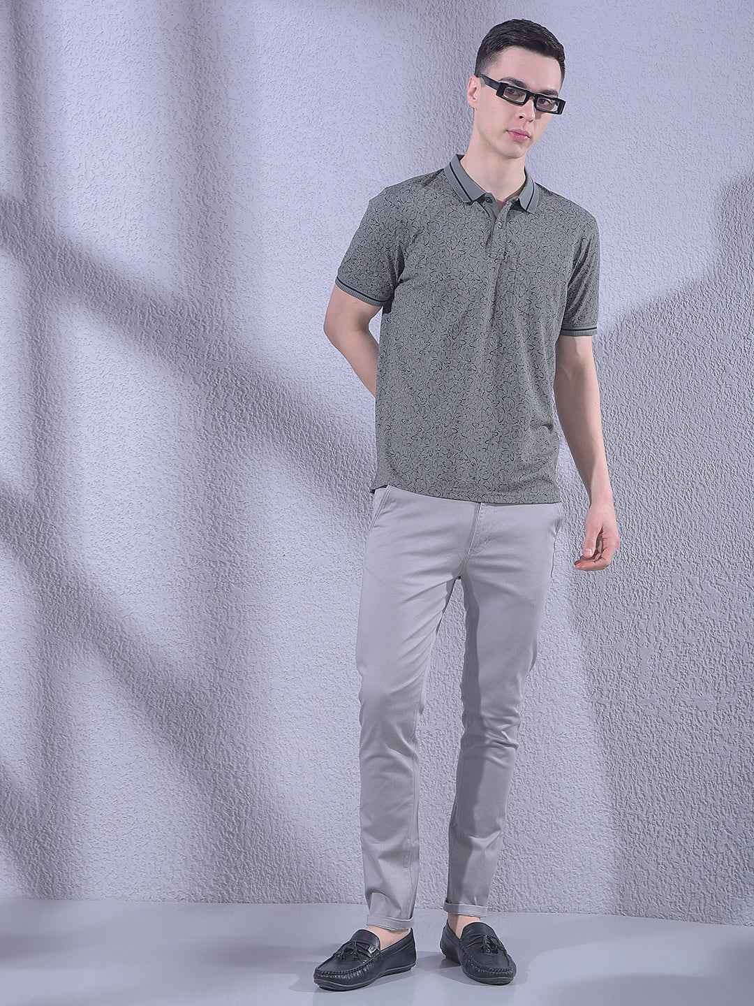 Grey Floral Print T-Shirt