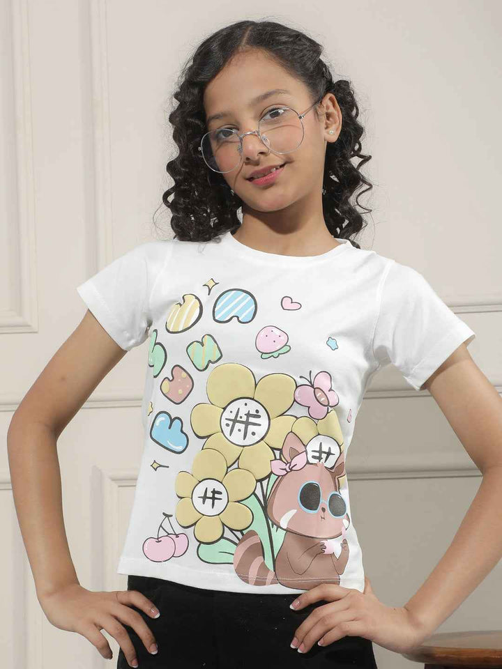 Graphic Print White T-Shirt