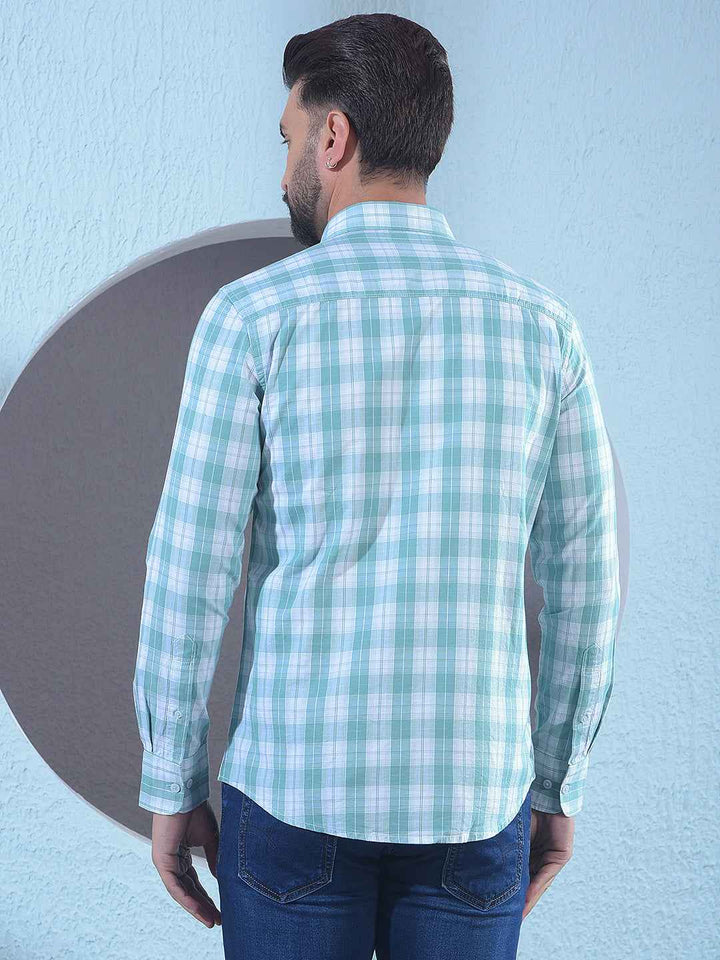 Green Checked 100% Cotton Shirt