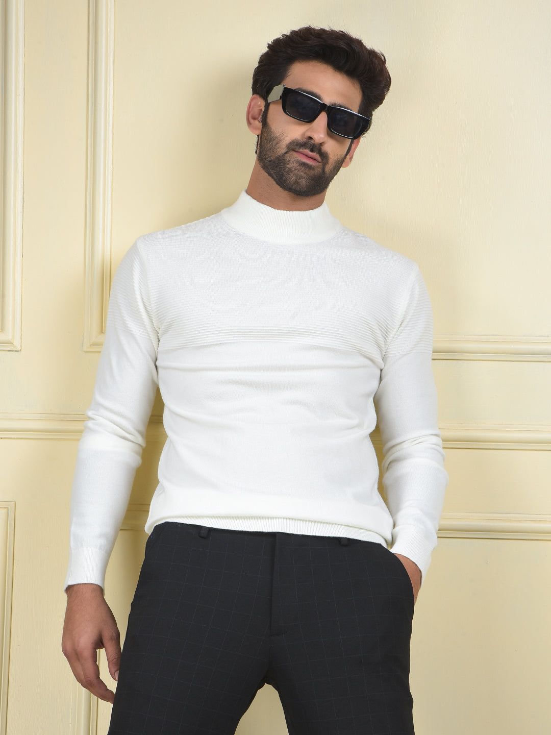 Off White Jacquard Sweater