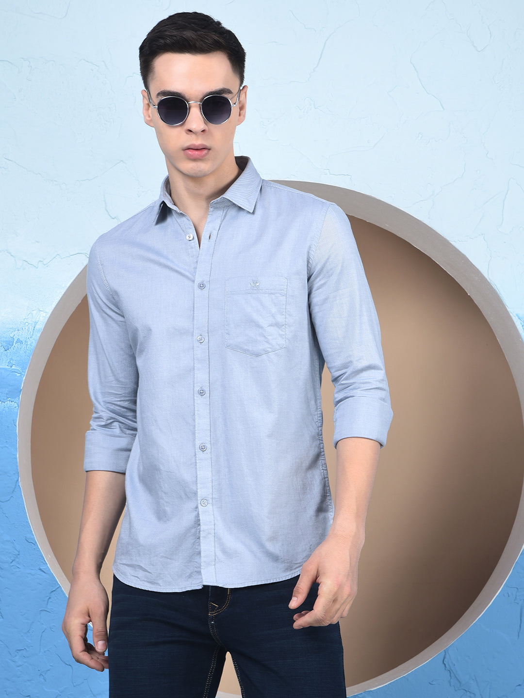 Blue 100% Cotton Shirt