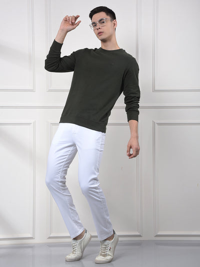 Green Jacquard 100% Cotton Sweatshirt