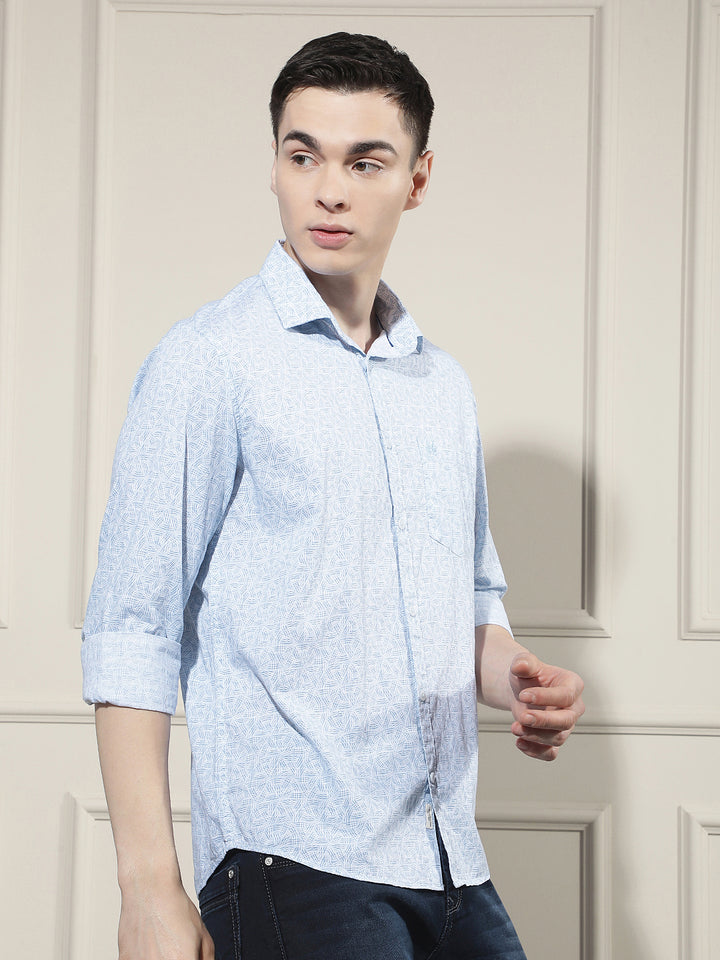Breeze Blue Printed Shirt