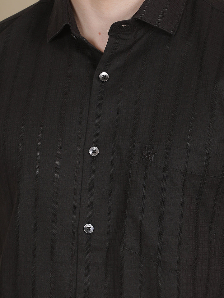 Black Vertical Stripes Shirt