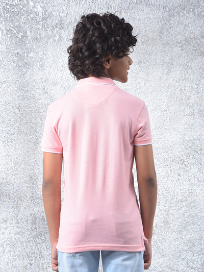 Voltage Track Pink Polo Neck T-Shirt