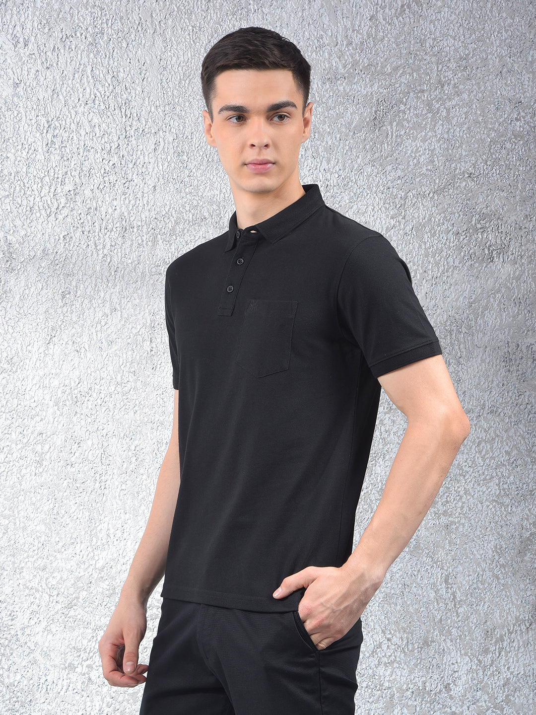 Black Polo Neck T-Shirt