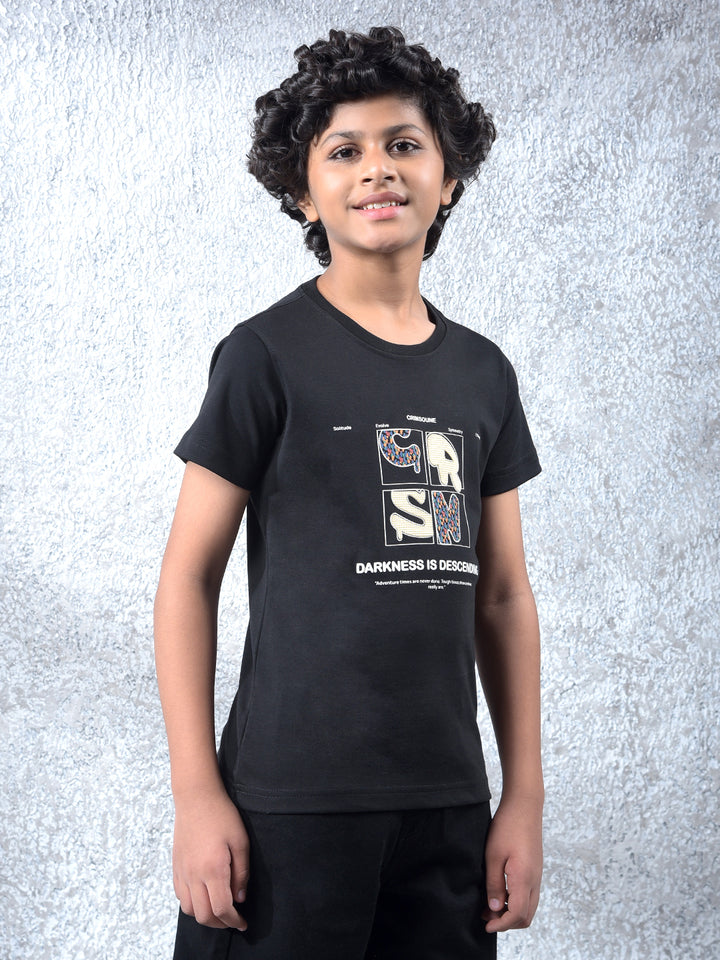 Black Embroidered T-Shirt