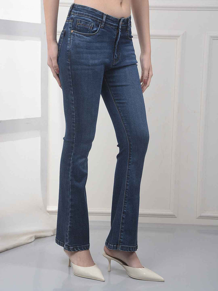 Blue Retro Bootcut Jeans