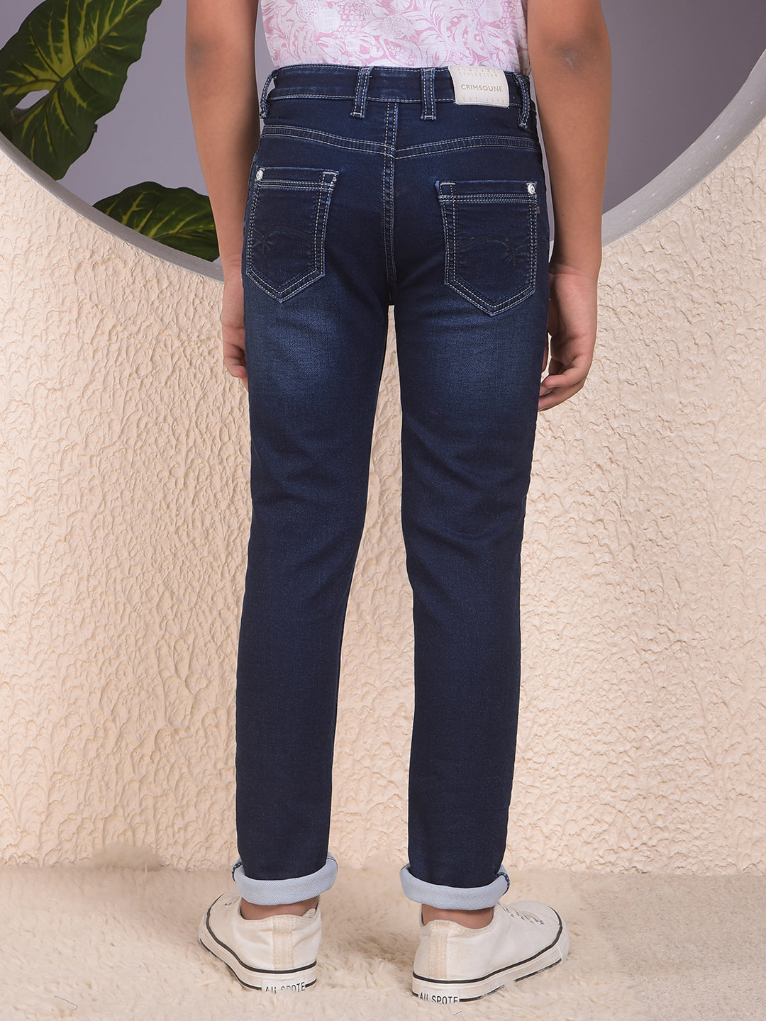 Stylish Dark Slim Fit Blue Jeans