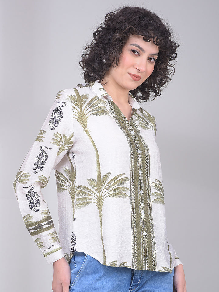 Green Floral Print Shirt