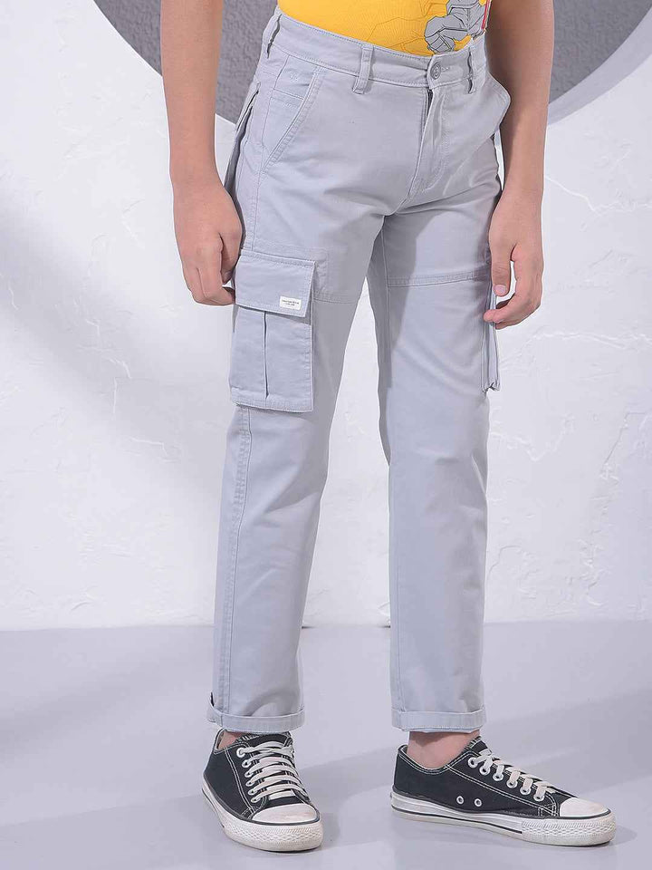 Stone Grey Utility Cargo Trousers