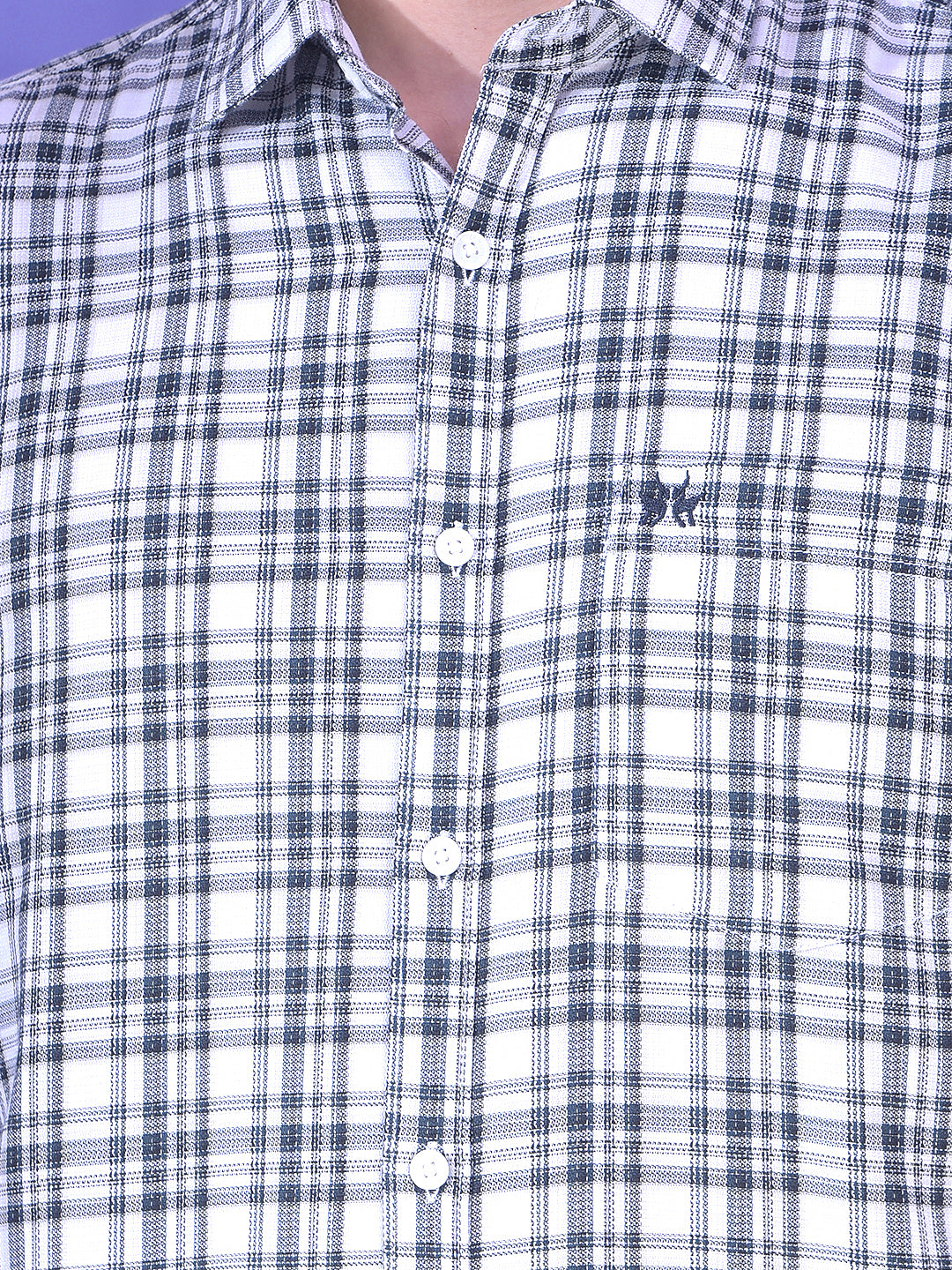 Prism Sky Blue Checked 100% Cotton Shirt